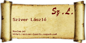 Sziver László névjegykártya