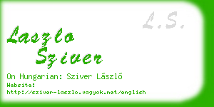 laszlo sziver business card